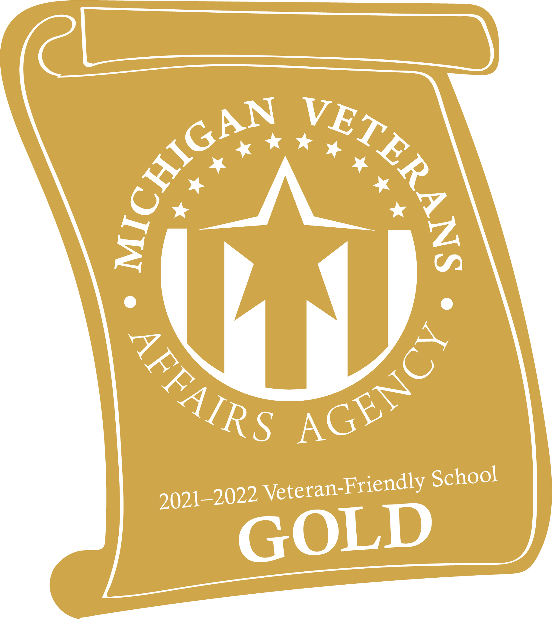 Michigan Veterans Affairs Agency Veteran-Friendly School, Gold, 2021–2022